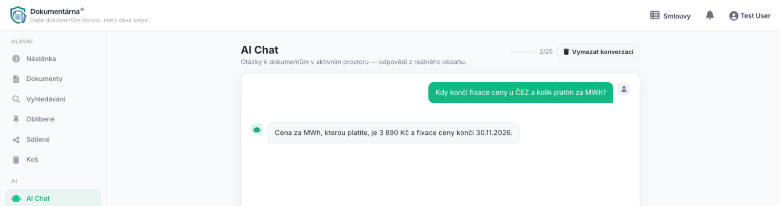 Otázka v přirozeném jazyce a odpověď s konkrétní hodnotou