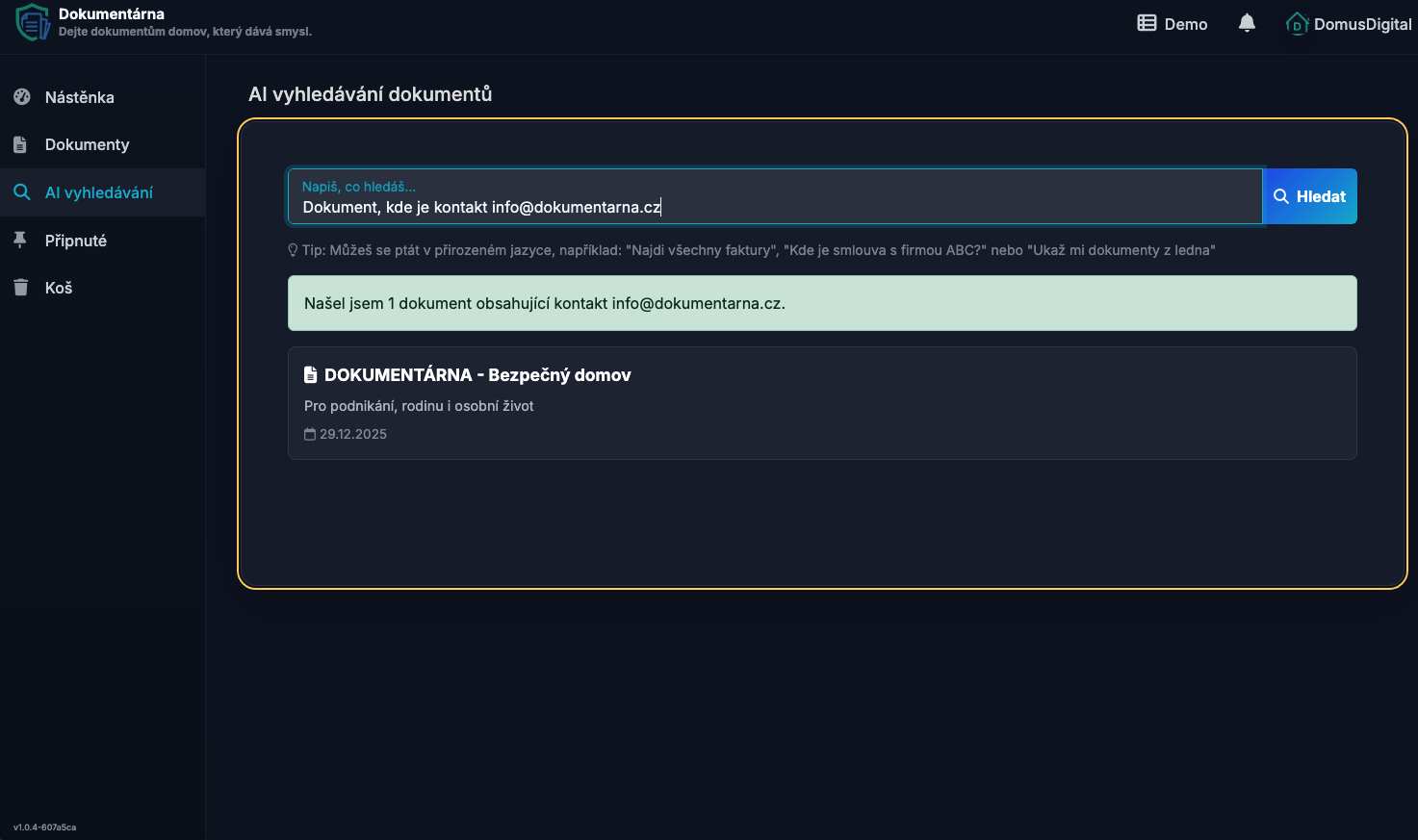 Inteligentní AI vyhledávání